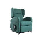 POLTRONA RELAX LADY (Verde) CON 2 MOTORI - 4 ruote piroettanti, di cui 2 con freno di stazionamento - Maniglione per spinta - Braccioli e alette poggiatesta estraibili - Cintura di contenimento