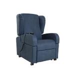POLTRONA ELLE PROFESSIONAL - 2 MOTORI (BLU) MOVIMENTO RELAX ELETTRICO - 4 ruote diametro 50 mm - Maniglione di spinta - Braccioli estraibili - TESSUTO MICROFIBRA - Portata max 120 kg 