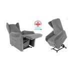 FIOR - POLTRONA RELAX (Beige) - 2 MOTORI + LIFT - SCHIENALE CON ORECCHIE - ROLLER SYSTEM - TESSUTO IDROREPELLENTE ANTIMACCHIA