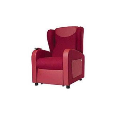POLTRONA RELAX PERSONALIZZATA 2 MOTORI - SEDUTA MEMORY - TESSUTO PALERMO COLORE 9 (ROSSO) POSIZIONE LETTO CON ORECCHIE